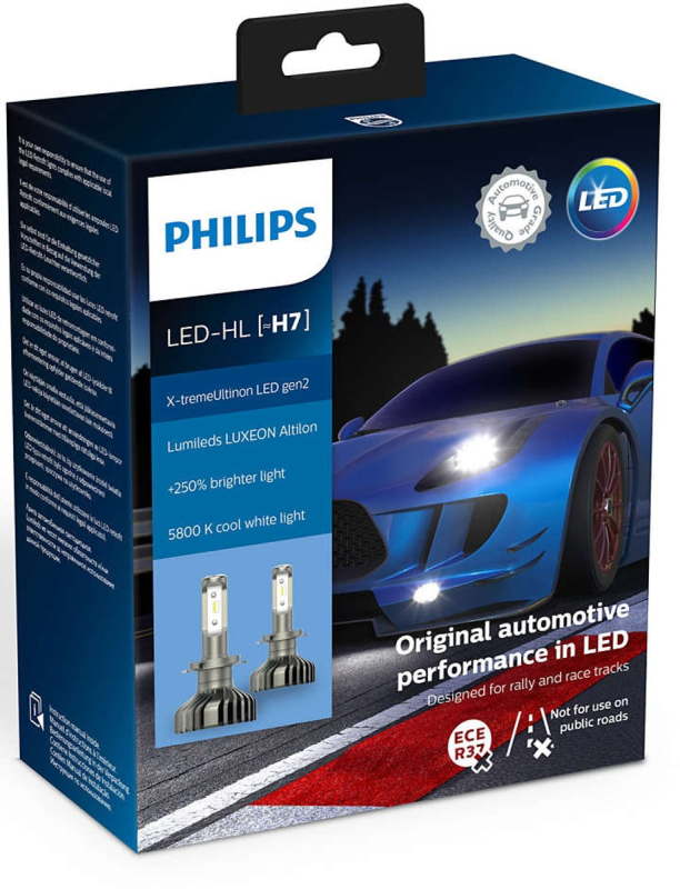 Philips X-treme Ultinon H7 LED +250% mere lys (2 stk.) thumbnail