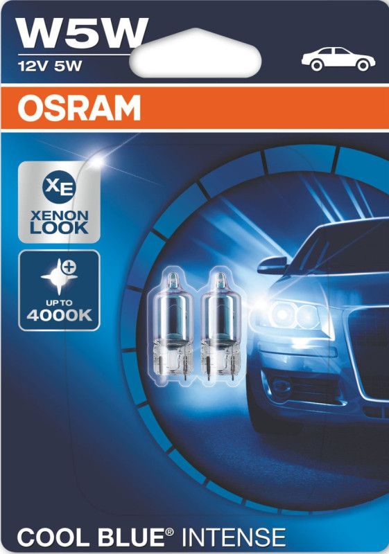 Osram W5W Cool Blue Intense pærer, som giver Xenon look & +20% mere lys (2 stk) thumbnail