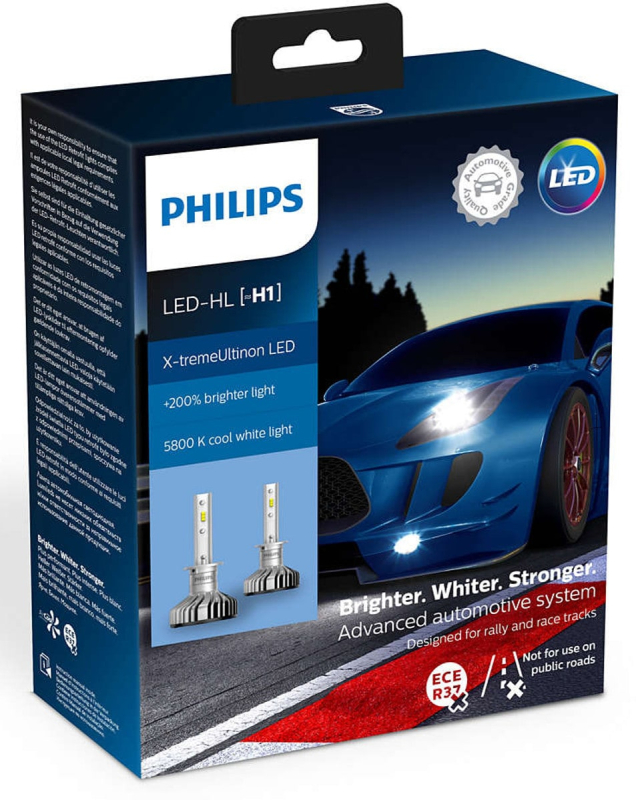 Philips X-treme Ultinon H1 LED +200% mere lys (2 stk.)