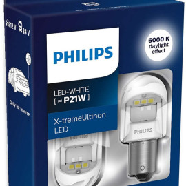 Philips X-tremeUltinon P21W LED-WHITE, Gen2, Bak lys pærer (2stk) med op til 12 års levetid