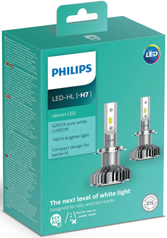 Philips Ultinon H7 LED +160% mere lys (2 stk.) thumbnail