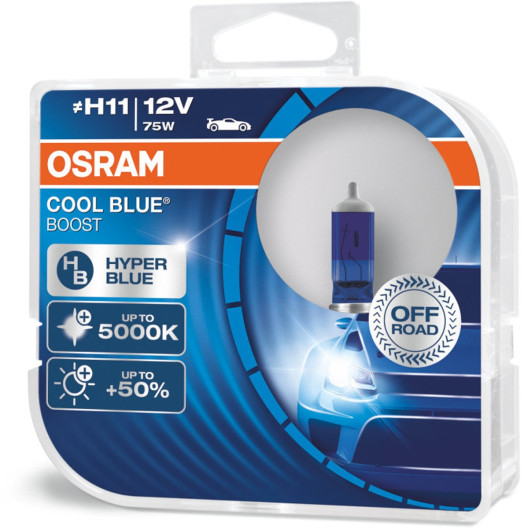 64211cbb H11 pærer sæt fra Osram, model Cool Blue Boost 64211cbb H11 pærer sæt fra Osram, model Cool Blue Boost