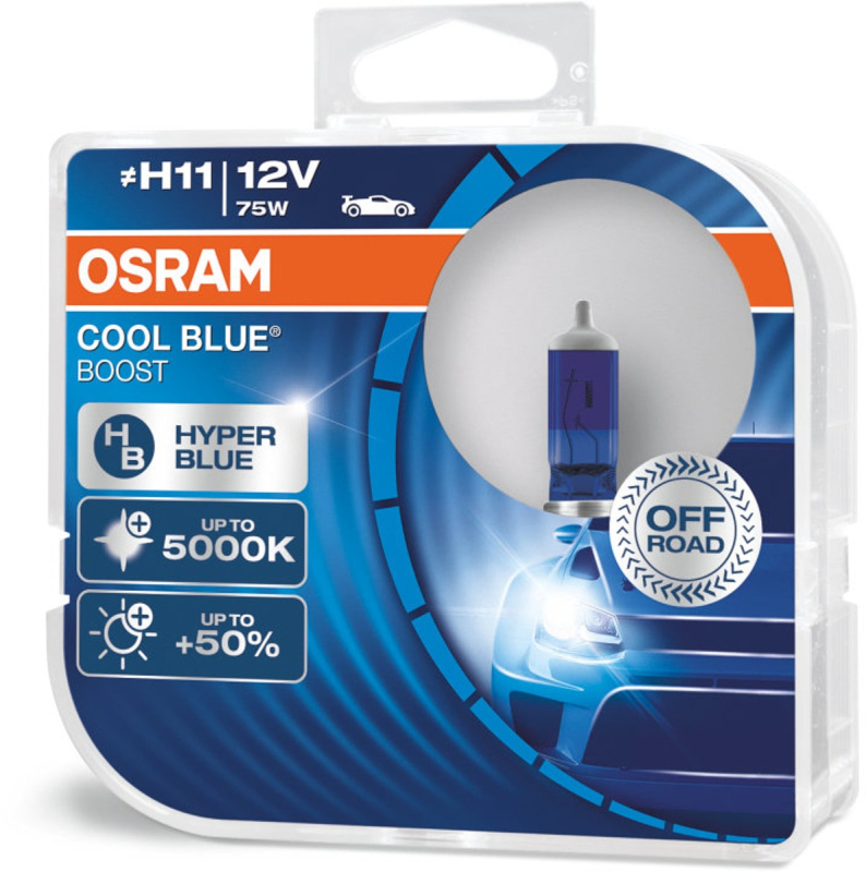 Osram H11 Cool Blue Boost pærer med +50% mere lys, (2 stk) pakke thumbnail