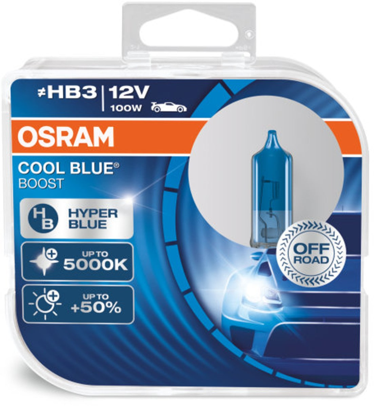 Osram HB3 Cool Blue Boost pærer med +50% mere lys, (2 stk) pakke thumbnail