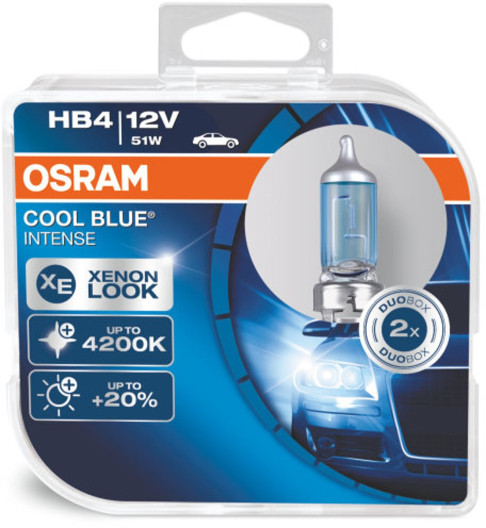 9006cbi-hcb = HB4 fra Osram, model Cool Blue Intense, pakke med 2 stk. pærer