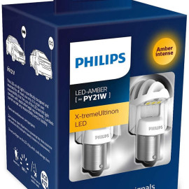 Philips X-tremeUltinon PY21W LED-AMBER, Gen2, Blinklygtepærer pærer (2stk) + CANbus adaptor kit