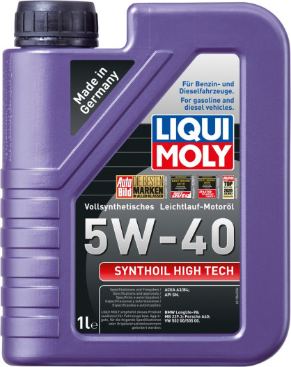5w40 Fuld syntetisk Motorolie fra Liqui Moly i 1 liters dunk