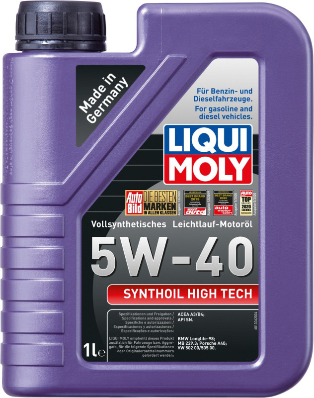5W40 Motorolie Synthoil High Tech fra Liqui Moly, i 1l dunk thumbnail
