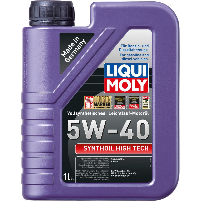 5w40 Fuld syntetisk Motorolie fra Liqui Moly i 1 liters dunk