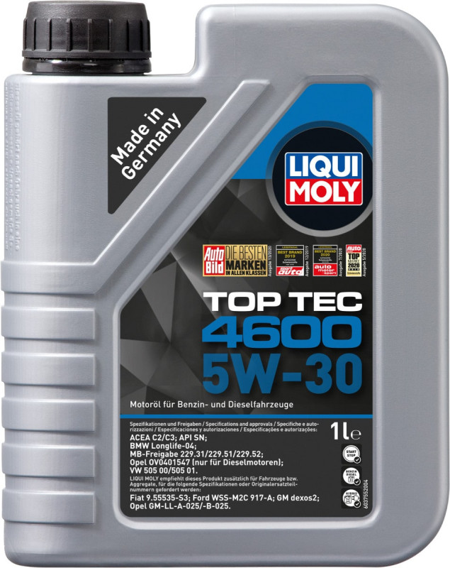 Top tec 4600 Liqui moly 5W30 Motorolie i 1 liters dunk thumbnail