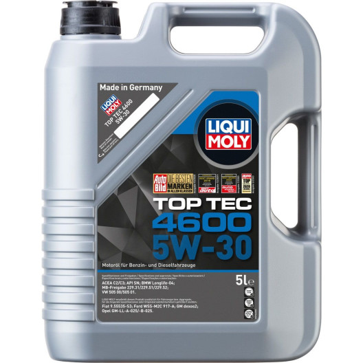 5 liters Top Tec 4600 Motorolie fra Liqui Moly