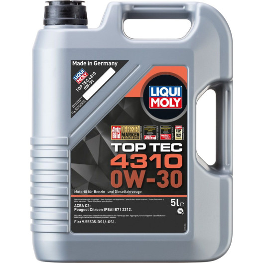 Top Tec 4310 motorolie 5 liter dunk fra Liqui Moly
