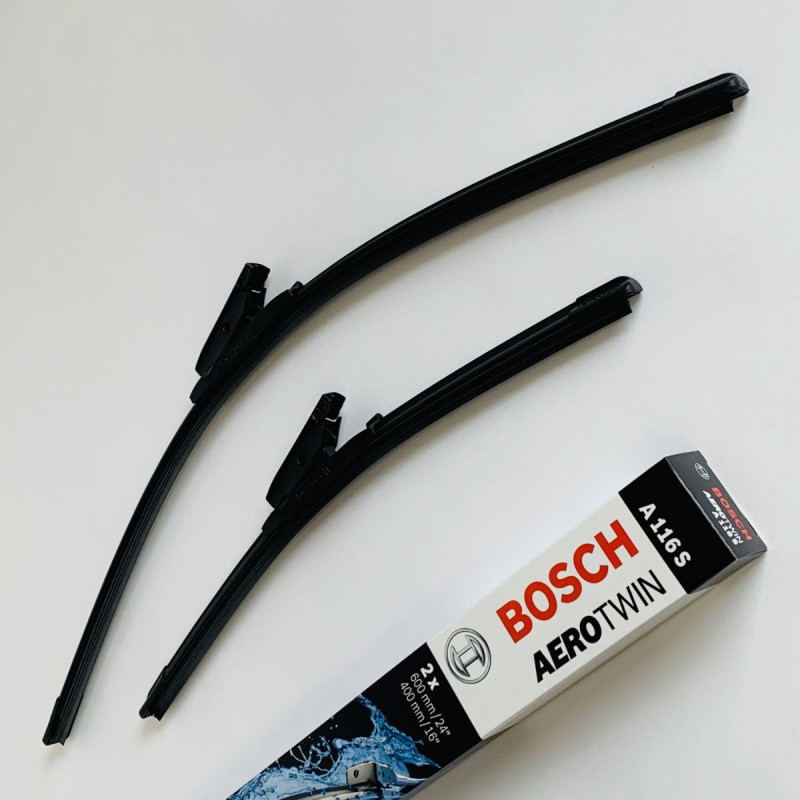 A116S Bosch AeroTwin Vinduesvisker / Viskerblade sæt på 60+40cm passer til Citroën C3 2012 og frem + Renault Clio 3 årg. 08 og frem thumbnail