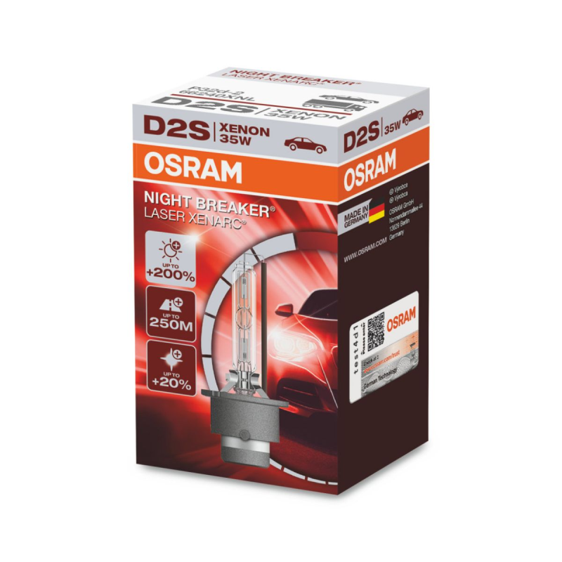 Osram D2S Night Breaker Laser Xenon pære med +200% mere lys (1 stk) thumbnail