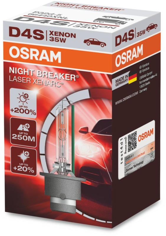Osram D4S Night Breaker Laser Xenon pære med +200% mere lys (1 stk) thumbnail