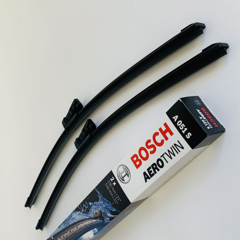 A051S Bosch AeroTwin Vinduesvisker / Viskerblade sæt på 53+53cm passer til Skoda Fabia + Roomster årg. 2006 og frem thumbnail