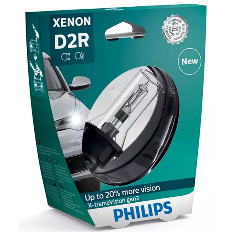 Philips D2R X-tremeVision gen2, Xenonpære med op til +150% mere lys (1 stk)