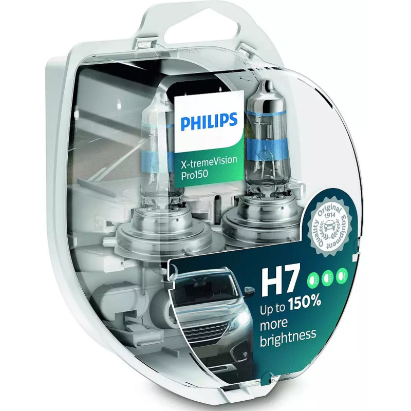 Philips X-Treme Vision Pro150 H7 pærer +150% mere lys (2 stk) thumbnail