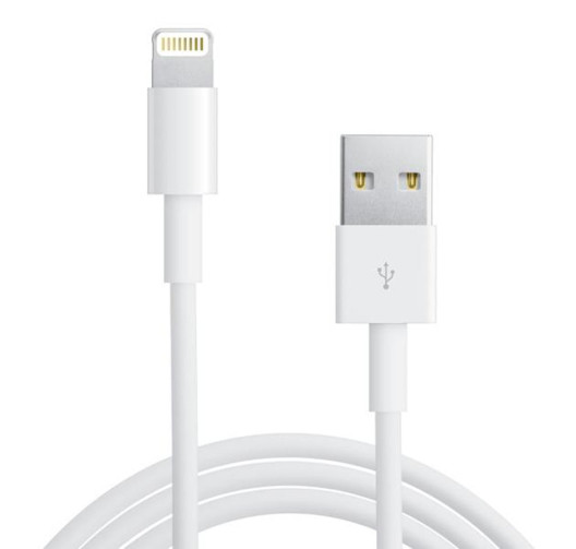 Ladekabel til Apple enheder, Lightning / USB-A stik, hvid og 2 meter lang