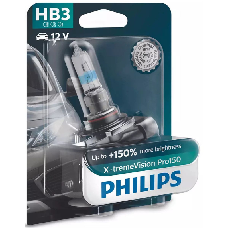Philips X-Treme Vision Pro150 HB3 pærer +150% mere lys (1 stk) thumbnail