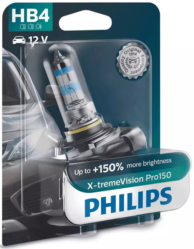 9006XVPB1 Philip HB4 X-Treme Vision Pro 150 med +150% mere lys i blister pakke