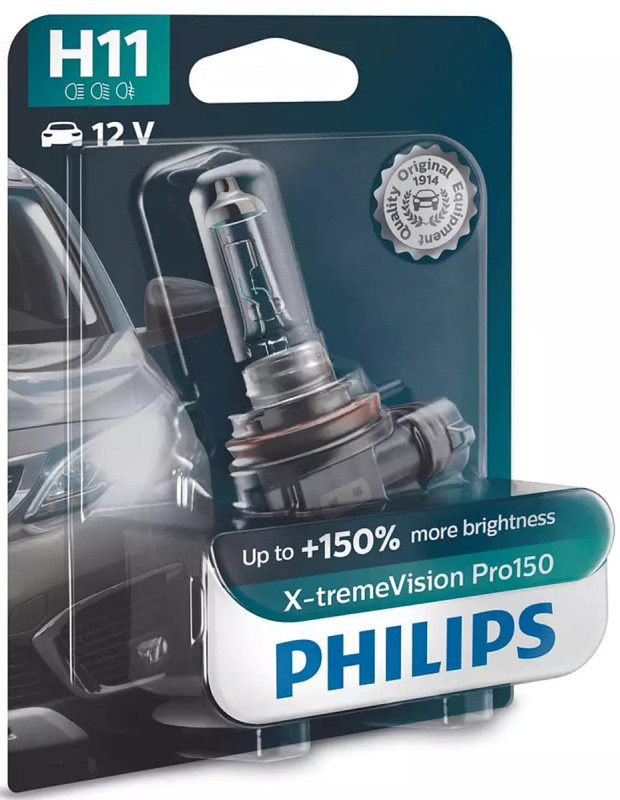12362XVPB1 Philip H11 X-Treme Vision Pro 150 +150% mere lys i blister pakke