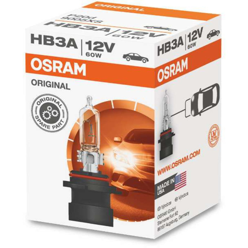 Osram HB3A Original Sparepart 12v 60watt P20d/9005XS (1 stk)