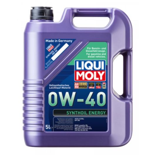 0W40 fuld syntetisk Motorolie i 5 liters dunk fra Tyske Liqui Moly. 