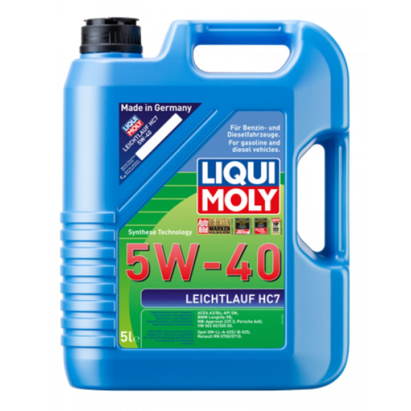 5W40 Motorolie Liqui Moly, Letløb HC7 i 5l dunk thumbnail
