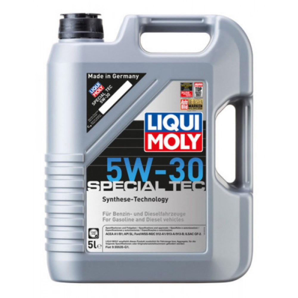 5w30 Ford Special Tec Motorolie i 5 liters dunk, produceret af Tyske Liqui Moly