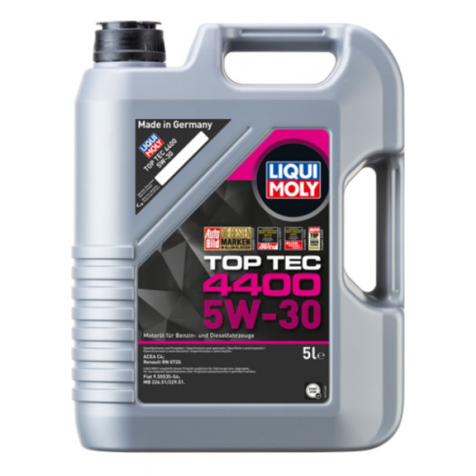 4400 Top Tec Motorolie i 5 liters dunk fra Tyske Liqui Moly - Se mere hos KN-Auto.dk