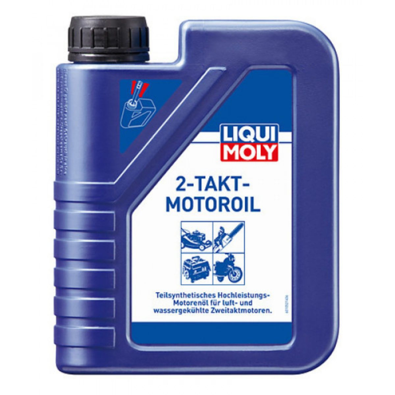 Se 2-Takt motorolie til benzin, Olien er fra Liqui Moly i 1 liters dunk hos KN-Auto.dk