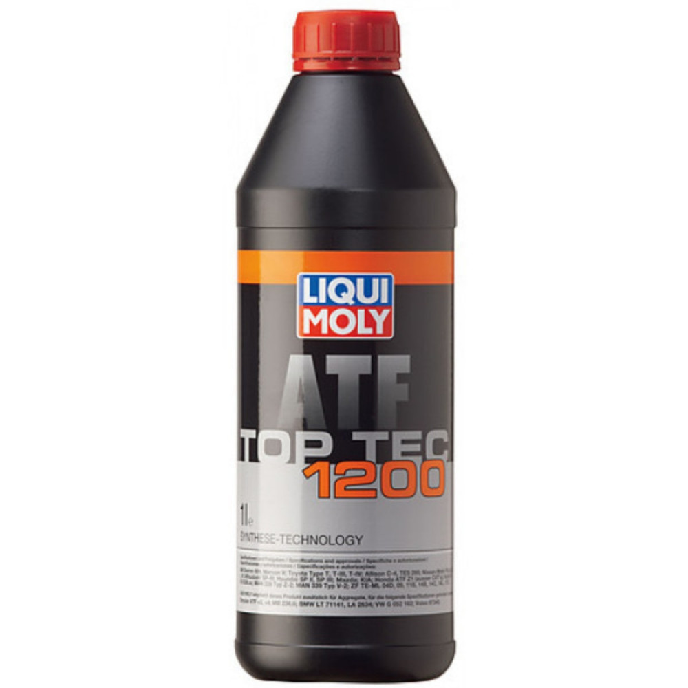 1200 Top Tec ATF automat gearolie, 1 liters flaske - olien er rød - produceret af Liqui Moly