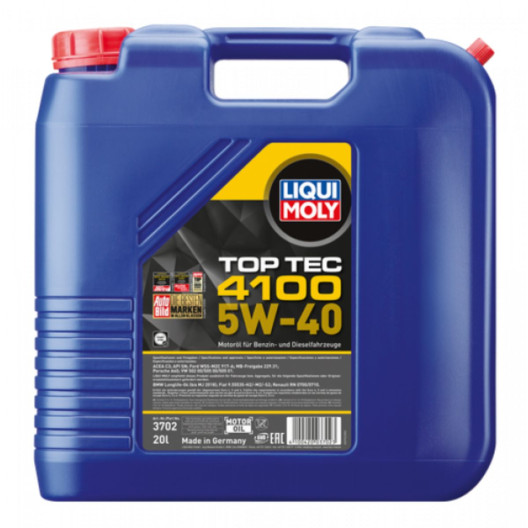 Top Tec 4100 Motorolie 5w40 i 20 liters dunk fra Liqui Moly 