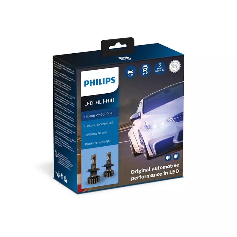 Philips Ultinon Pro9000 H4 LED +250% mere lys (2 stk.) thumbnail