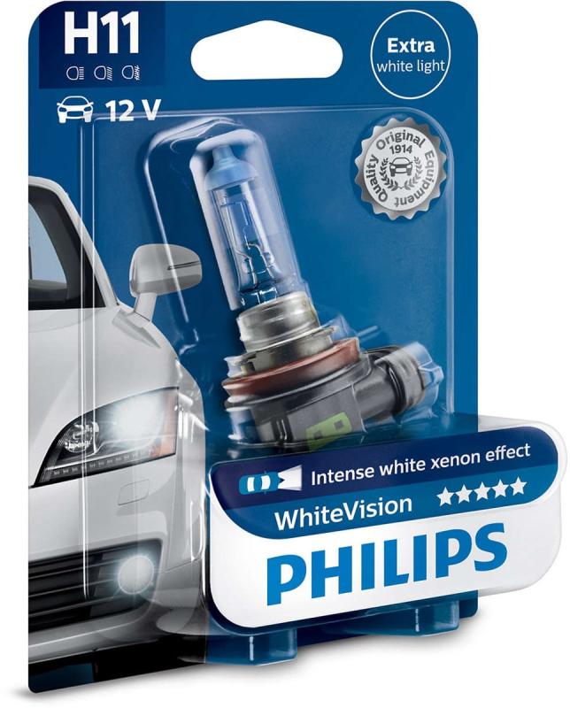 Philips White Vision H11 pære med Xenon effekt & +60% mere lys (1 stk) thumbnail