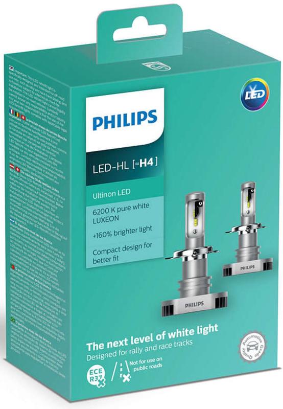 Philips Ultinon H4 LED +160% mere lys ( 2 stk.) thumbnail
