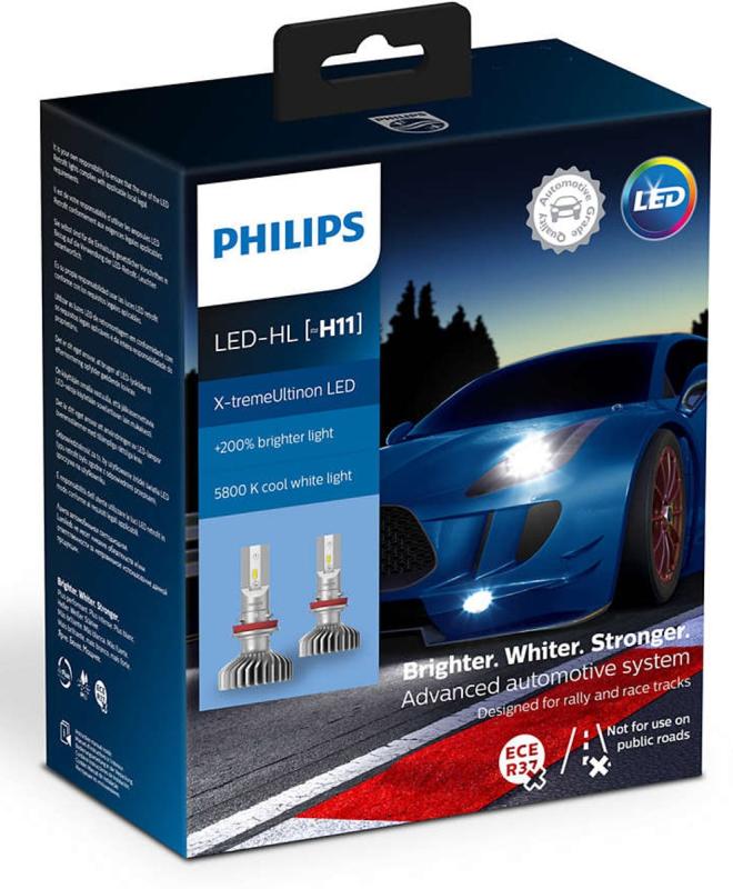 Philips X-treme Ultinon H11 LED +200% mere lys (2 stk.) thumbnail