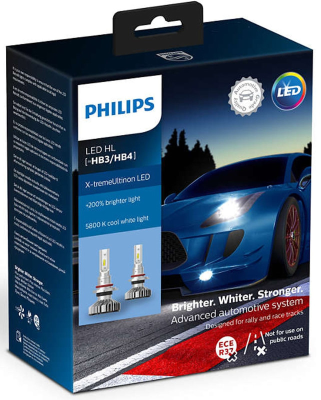 Philips X-treme Ultinon HB3/HB4 LED +200% mere lys (2 stk.) thumbnail