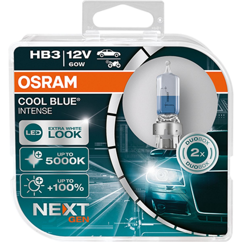 Osram HB3 Cool Blue Intense NEXT GEN pærer sæt (2 stk) pak thumbnail