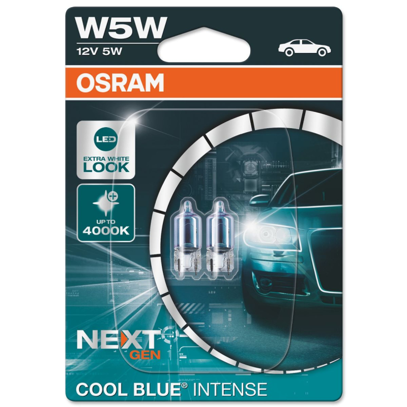 Osram W5W Cool Blue Intense NEXT GEN pærer sæt (2 stk) pak thumbnail