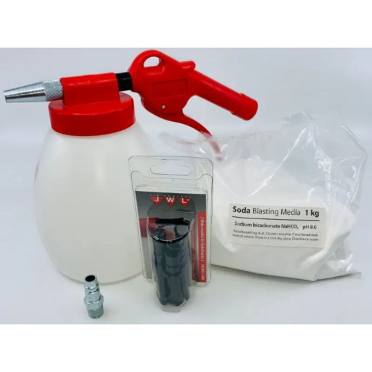 Sodablæser starter kit fra Jwl, sættet består af 4 dele