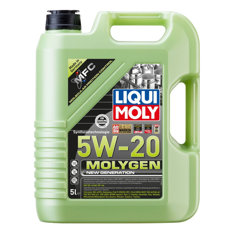 5W20 Molygen New generation motorolie fra Liqui Moly, i 5l dunk thumbnail