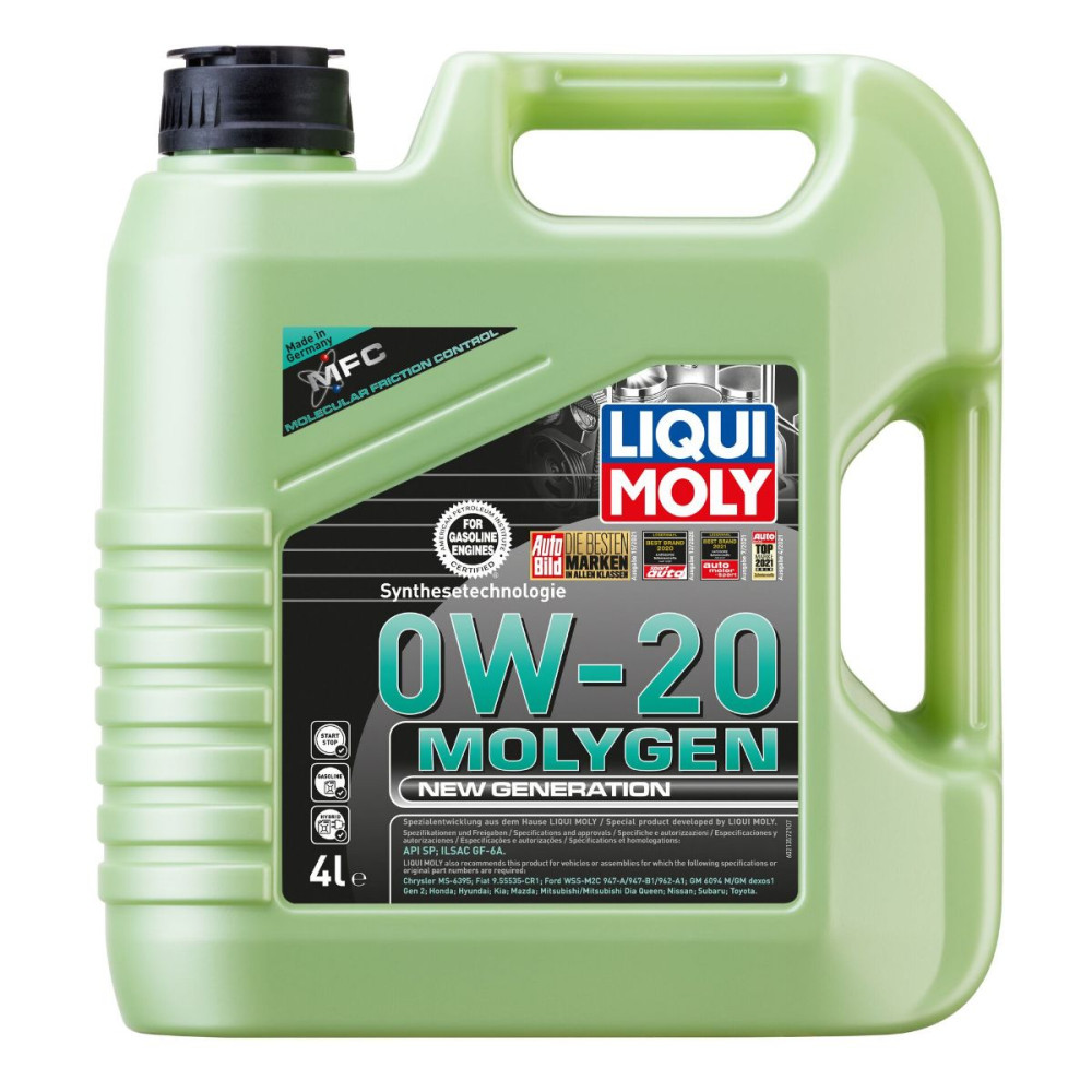 0w20 Molygen, New generation motorolie fra Liqui Moly i 4 liters dunk