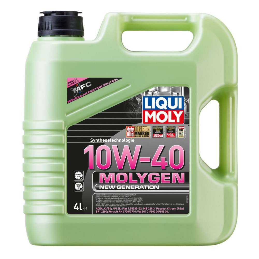 10w40 Molygen, New generation motorolie fra Liqui Moly i 4 liters dunk