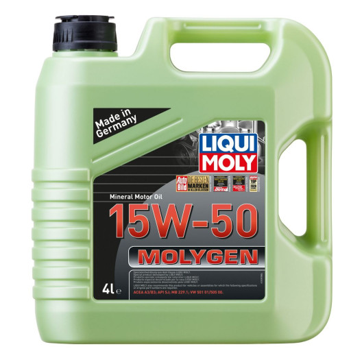 15w50 Molygen, New generation motorolie fra Liqui Moly i 4 liters dunk