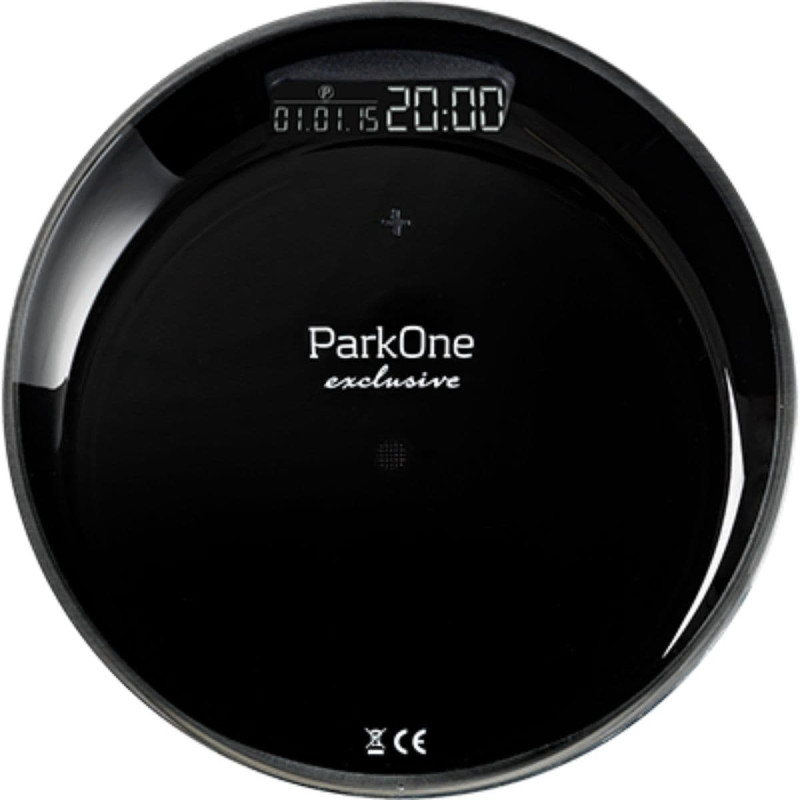 ParkOne Exclusive parkerings ur, set fra bagsiden, sort farve - KN-Auto.dk