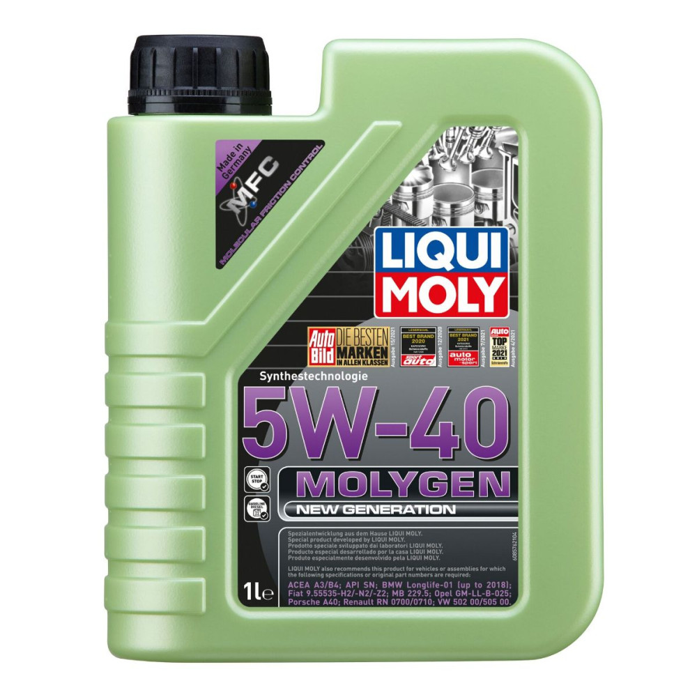 5w40 motorolier, Molygen new generation fra Liqui Moly i 1 liters dunk