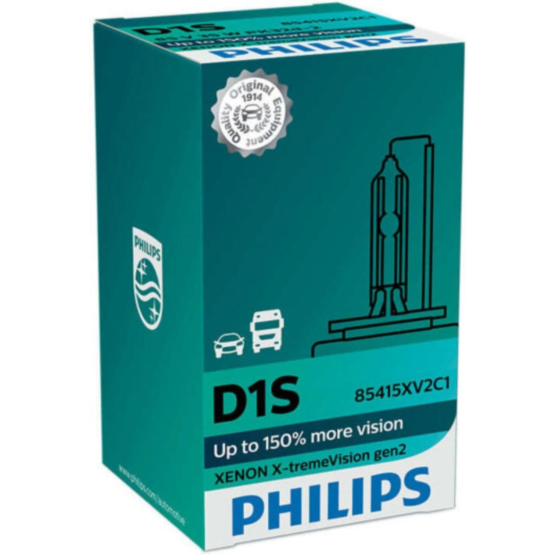 Philips D1S X-tremeVision gen2, Xenonpære med op til +150% mere lys (1 stk) thumbnail