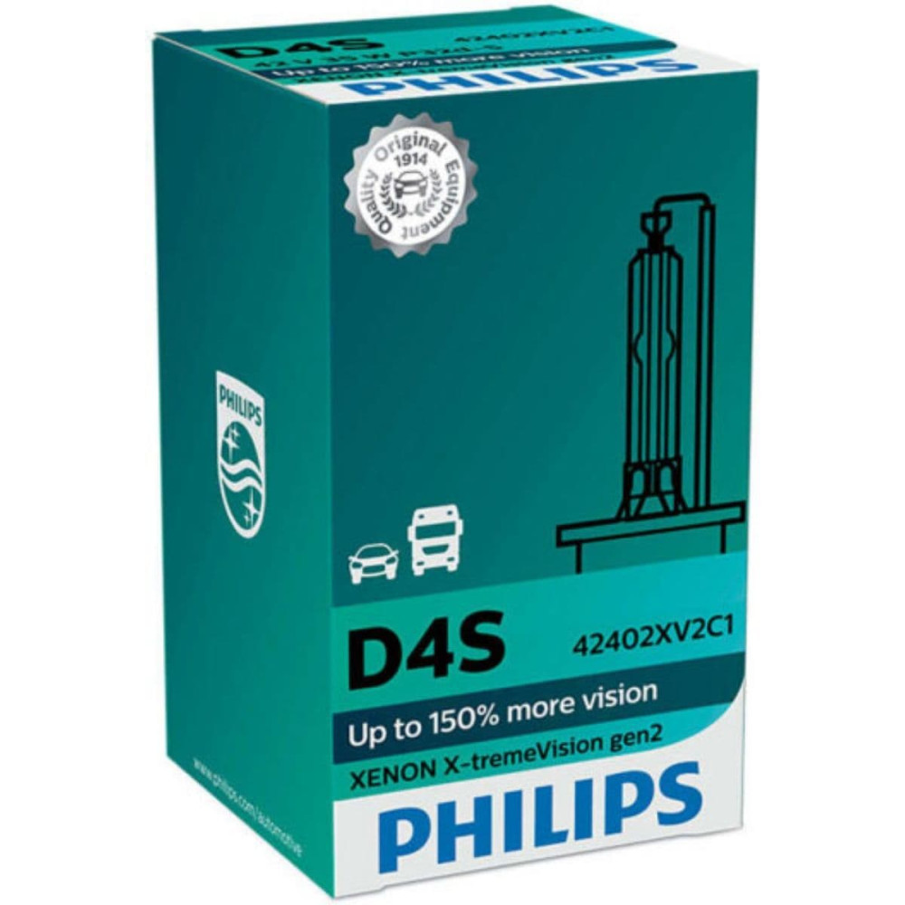 42402xv2C1, D4S X-tremeVision gen2 Xenonpære med op til +150% mere lys fra Philips